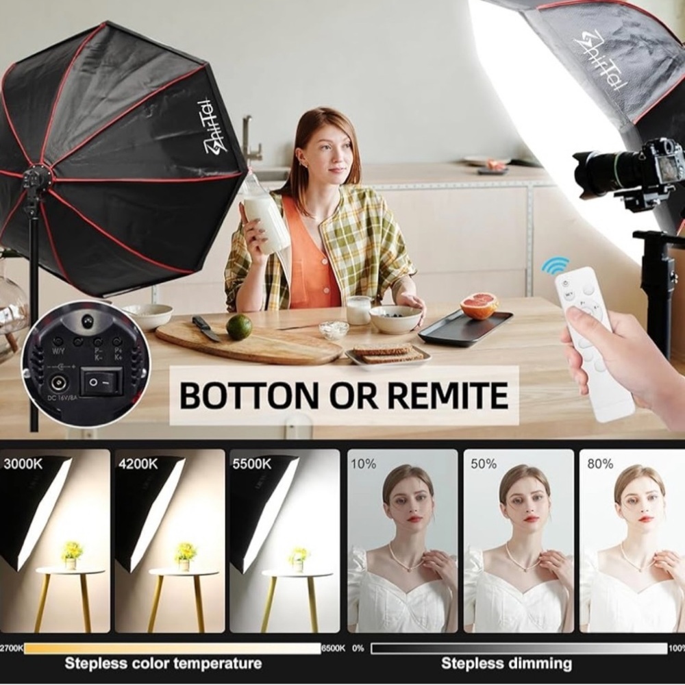 Softbox Lighting Kit led with remote - Picture 2 of 9